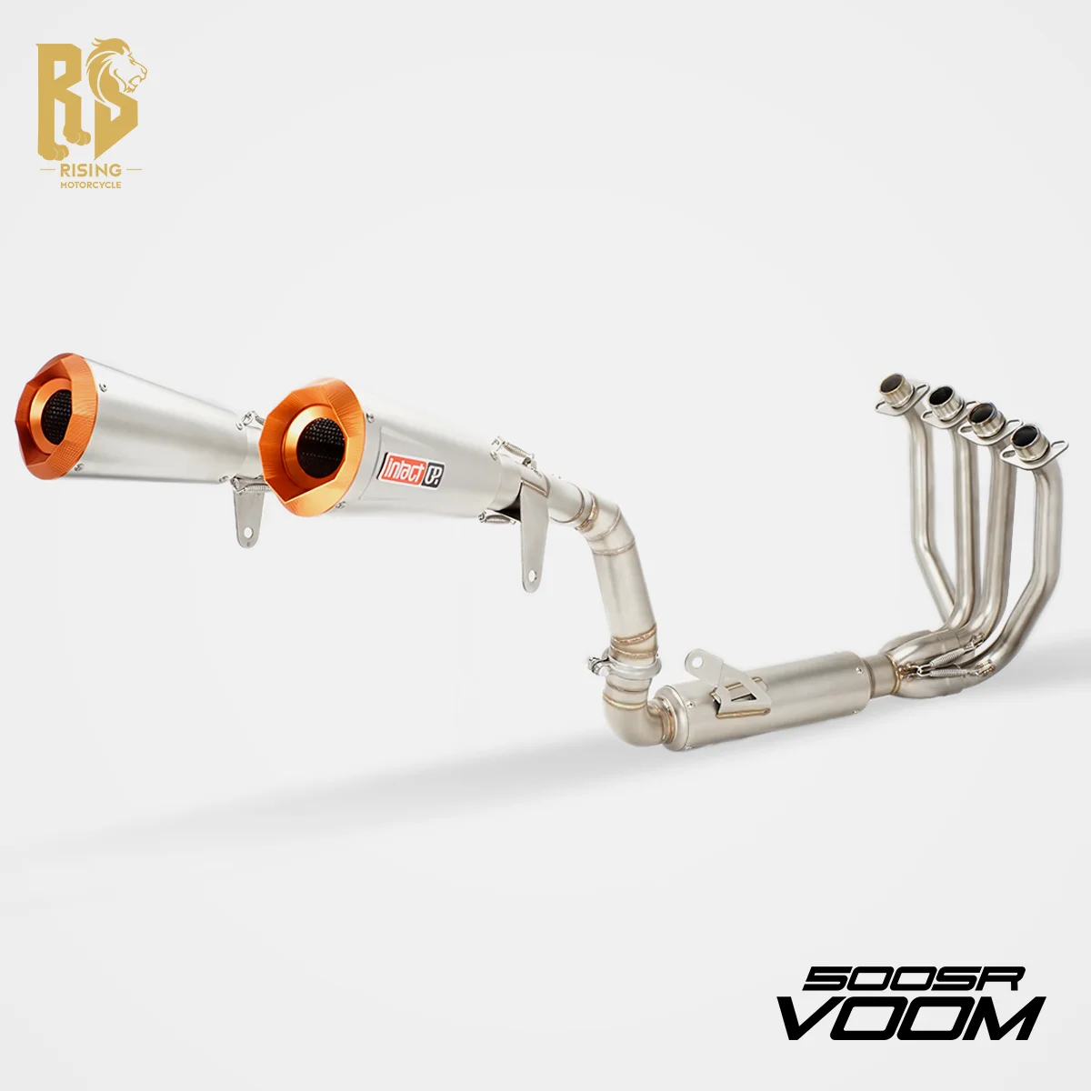 For CFmoto 500SR VOOM Modified Exhaust Pipe Full Section Competition Running Mountain Street Original Roasted Stainless Steel