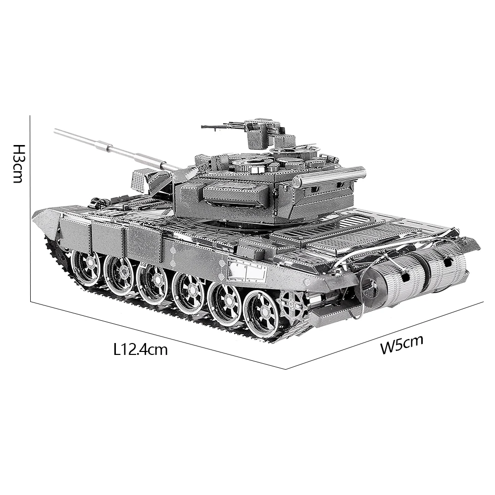 Piececool 3D Metal Puzzles T-90A Tank Teenage Toys Brain Teaser DIY Building Kits for Adults