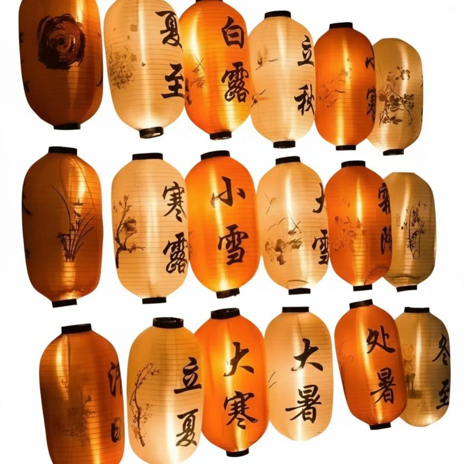 Traditional Chinese Solar Terms Lantern Hand Sewn Folk Art Outdoor Waterproof for Festival Market Street Decoration