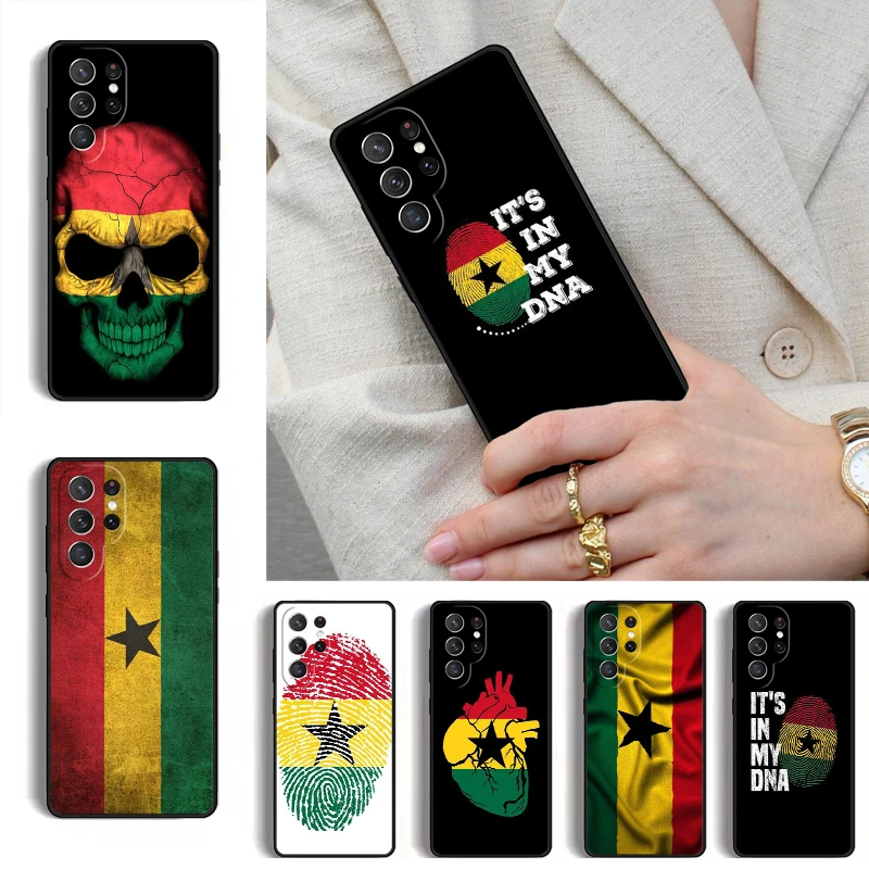 Ghana Flag Phone Case for Samsung Galaxy S26 S25 Ultra S24 S23 S22 S21 Plus Note 10 Bumper Cover