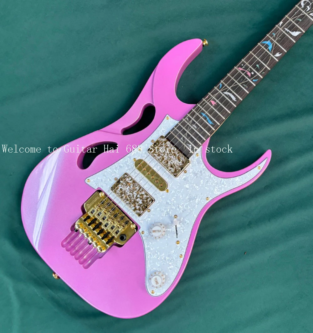 best  red electric guitar, Abalone shell flower inlay, Floyd Rose, Tremolo, Lions Claw, black guard, gold hardware