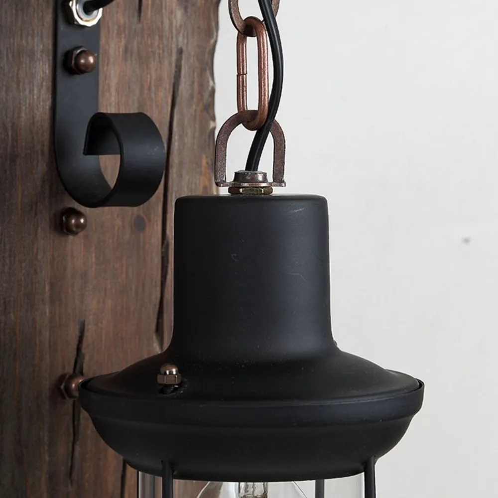 

Personality Vintage Wooden Wall Lamps Nostalgic Look Creative Design Wall Light Fixtures Energy Saving Decorative Wall Lamp Cafe
