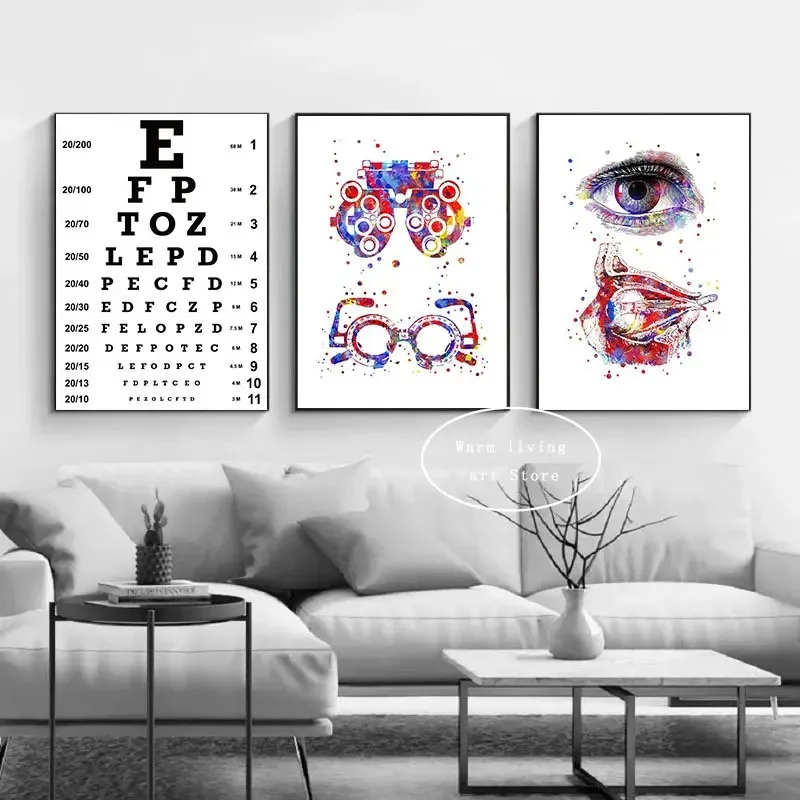 Ophthalmologist Optician human Eye Anatomy Art Canvas Painting Optometry Tools Posters Prints Wall Pictures Doctor Office Decor