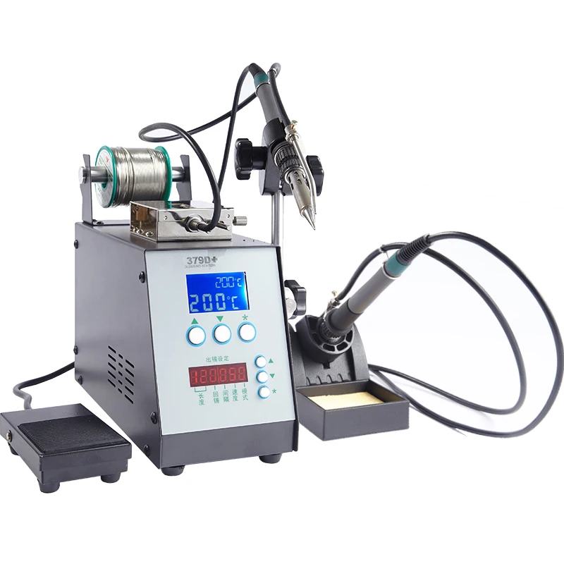 

Solder machine 379D+ Automatic Tin Feeder 200W High power Electric Soldering iron Welding station Pedal Welding table