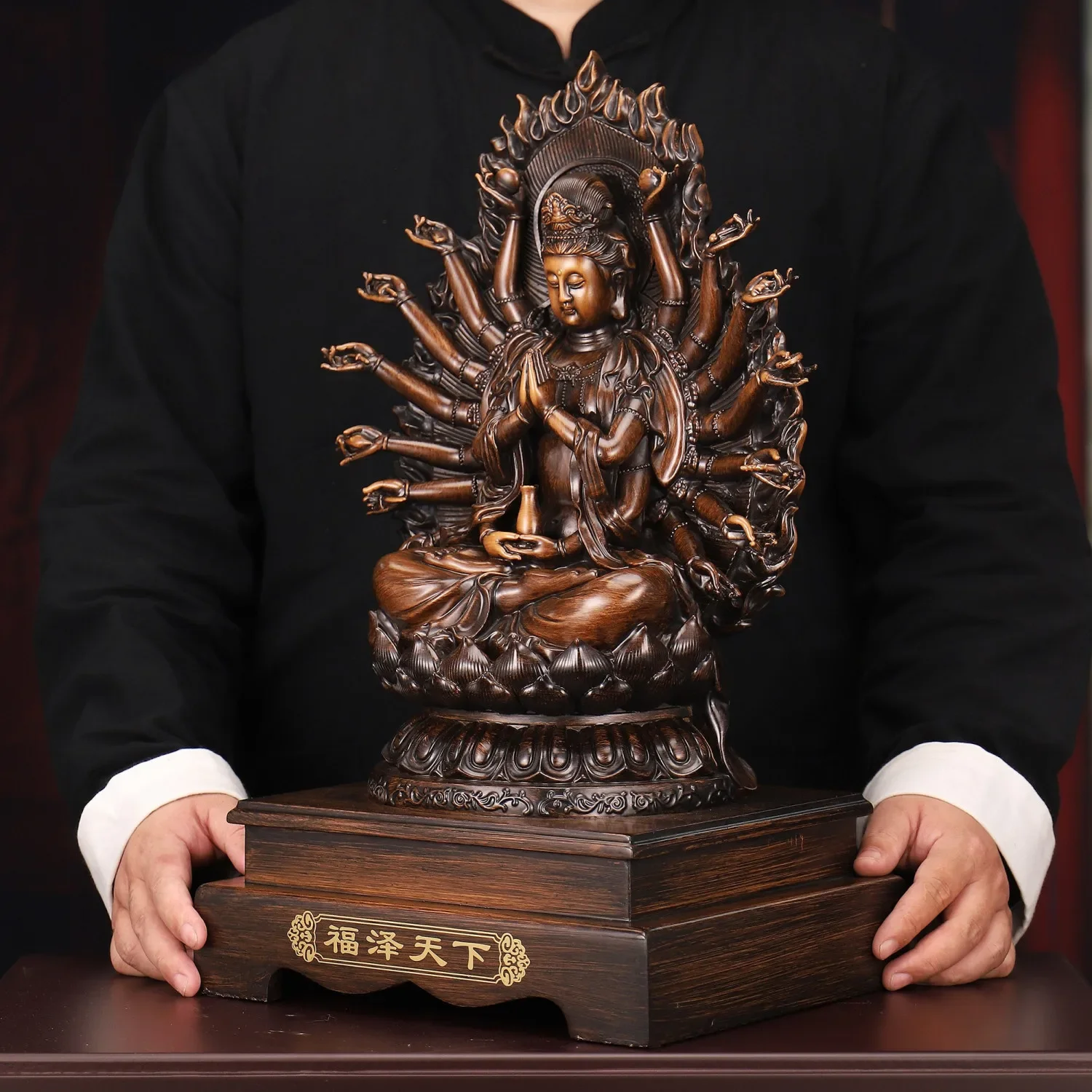 Avalokitesvara Buddha Decoration Fortunate Thousand Hands Avalokitesvara Buddha Household Decoration Office Housewarming Gift