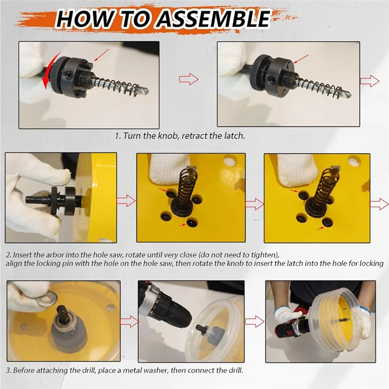 VOFUN-6-19/64 Hole Saw For Recessed Lights,Hole Saw Dust Bowl For Recessed Lighting 6In Include 3/8In Hex Shank&SDS Plus Arbor