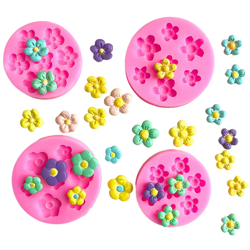 Daisy Flower Silicone Mold, Cherry Blossom, Rose, Sugarcraft, Ferramentas De Resina, Cupcake, Molde De Cozimento, Bolo Fondant, Ferramentas De Decoração, DIY