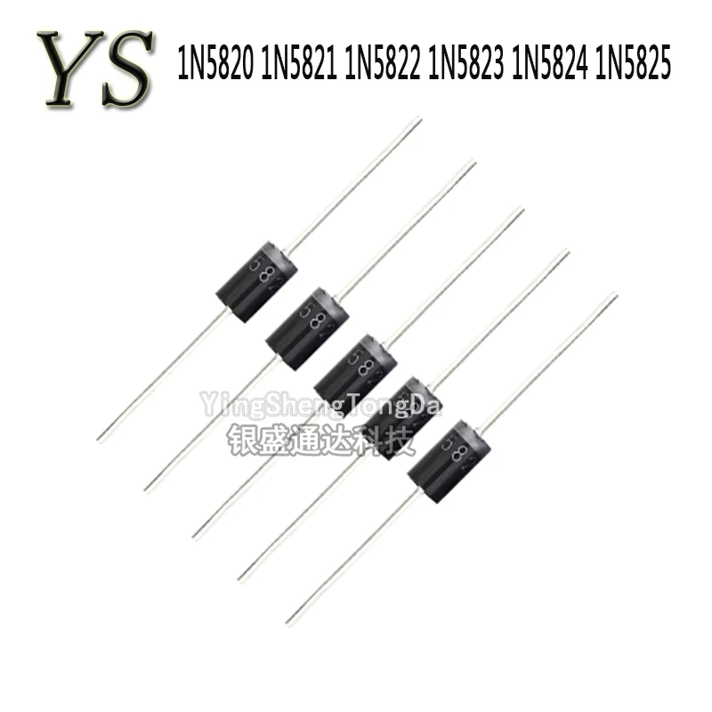 20PCS 1N5825 1N5824 1N5823 1N5822 1N5821 1N5820 1N5820RLG 1N5825RLG 1N5823RLG 1N5824RLG Authentic Schottky Rectifiers DO-27