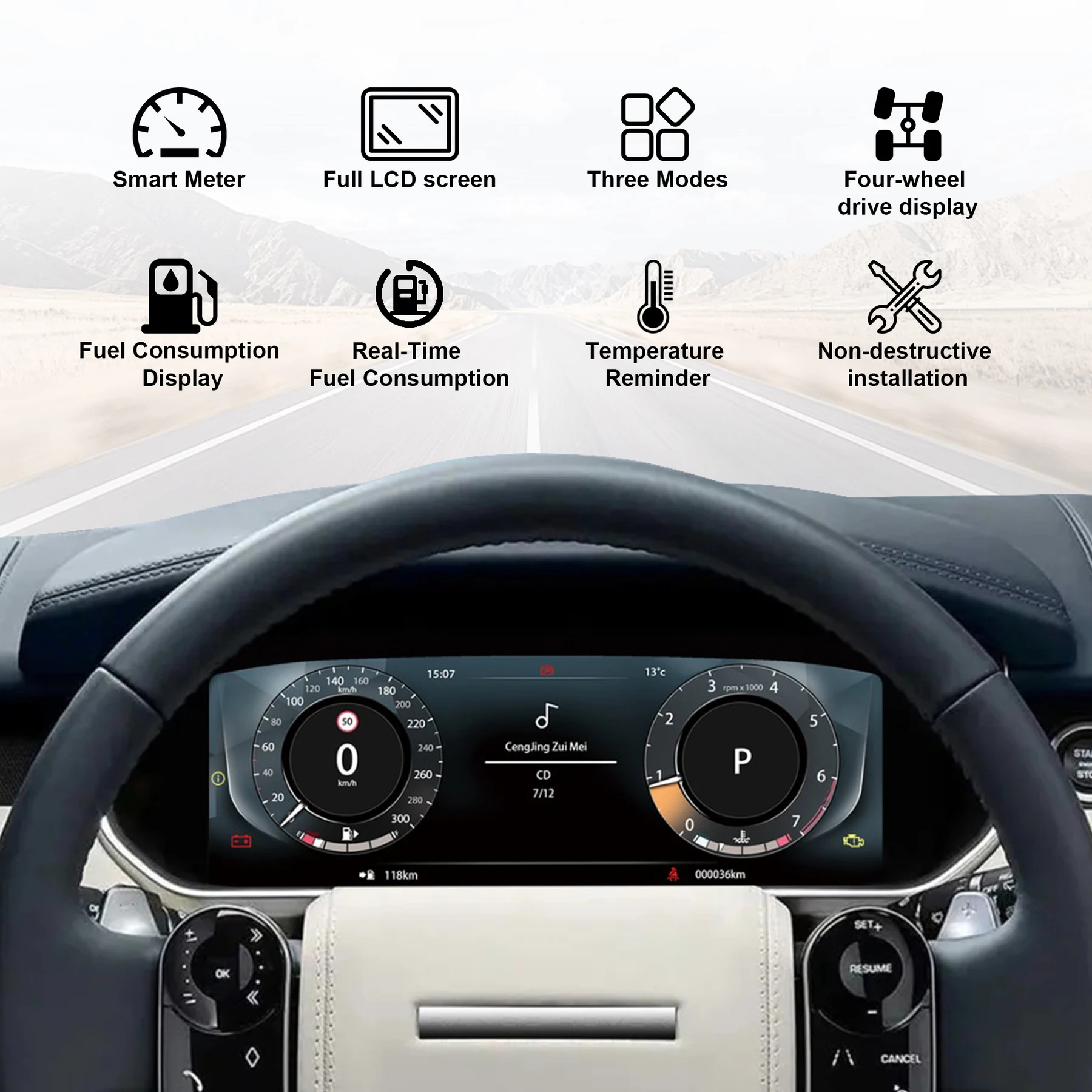 Layar LCD 12.3 inci Panel Instrumen Dashboard Untuk Bentley Flying Spur/Continental GT 2005-2012 Dashboard Smart Carplay