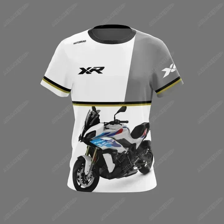 Футболка для мотоциклистов BMW S1000 XR Motorrad Motorsport Ride ADVENTURE Travel Racing Team, белая, серая, с короткими рукавами
