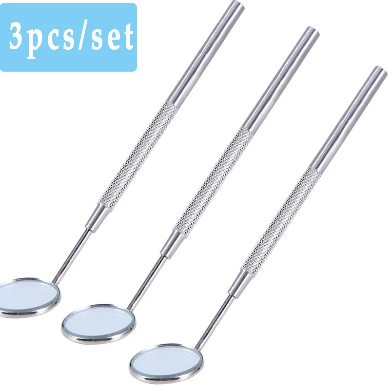 3Pcs/set Dental Mirror Mouth Mirror with Handle Intraoral Mirrors Dentistry Instrument Teeth Whitening Dentist Mouths Care Tools