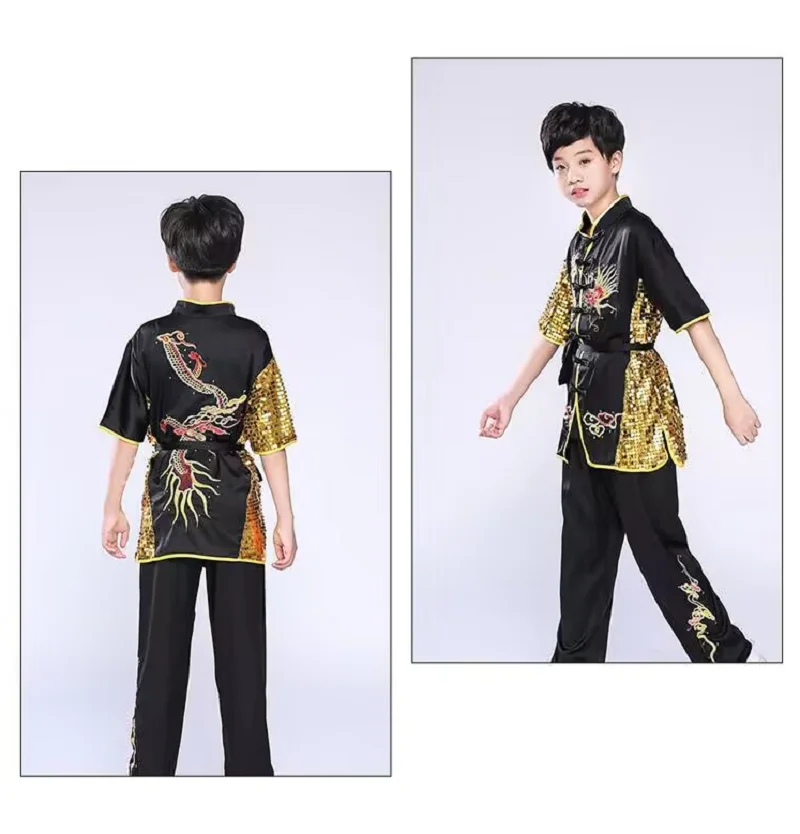

Wholesale New Fashion Chinese Style Embroidery Dragon Kung Fu Suit Men Women's Tai chi Wushu Uniform Sport Jacket Pants Sets