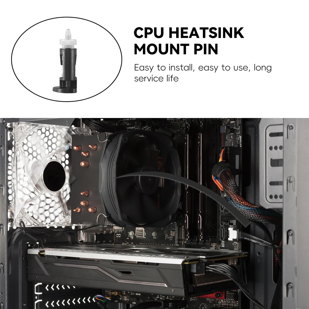 10 buah klip pemasangan plastik untuk 4 cara pendingin CPU 1155 775 CPU Heatsink Mount Pin Push Screw Cooler Fan Fastener