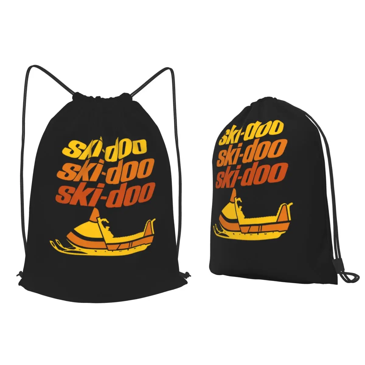 Ski Doo Vintage Snowmobiles Backpacks Fashion Drawstring Bags Sports Bag Book Bags for Travel Students