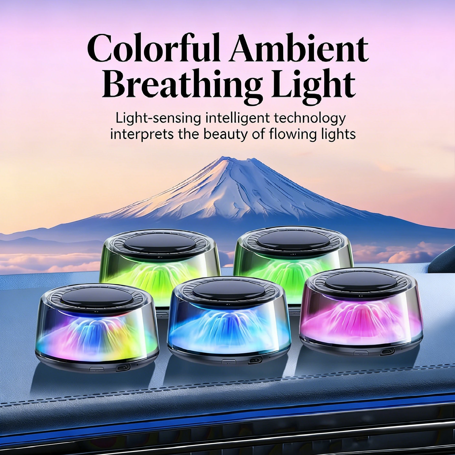 Car Aroma Air Freshener Creative Vehicle Diffuser Ambient Light Cloud Mist Fragrance ElectricCar Flavoring Good Smell Home Gift view 2