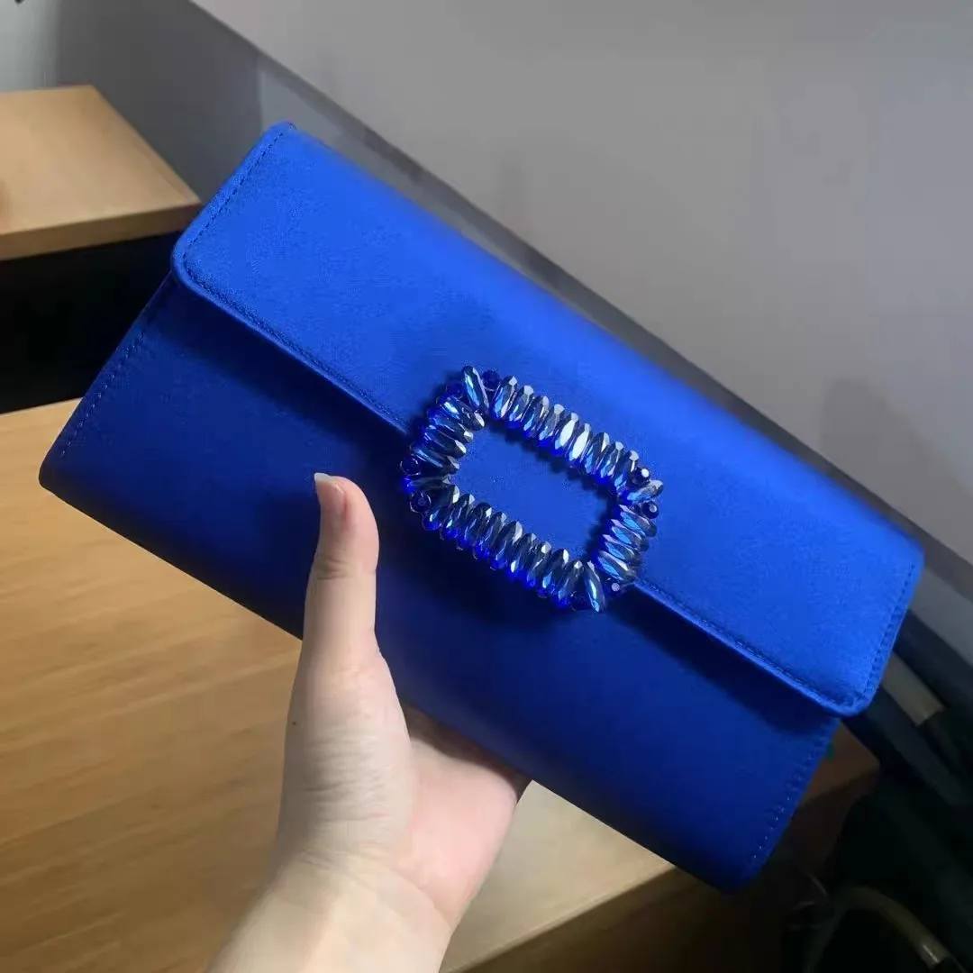 Fashion Simple Design Women Clutch Bag Royal Blue 2021 Brand Trendy  Handbag For Women Wedding Party Rhinestone Purse Clutches