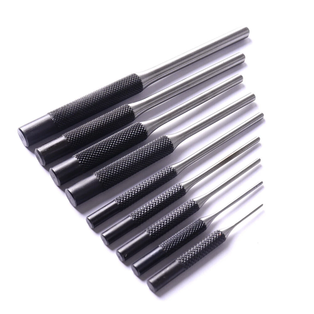 9pcs Roll Pin Punch Set Punch Tool With Portable Bag Spherical Tip Removing Repair Tools Pin Punch Set For Watch Repair