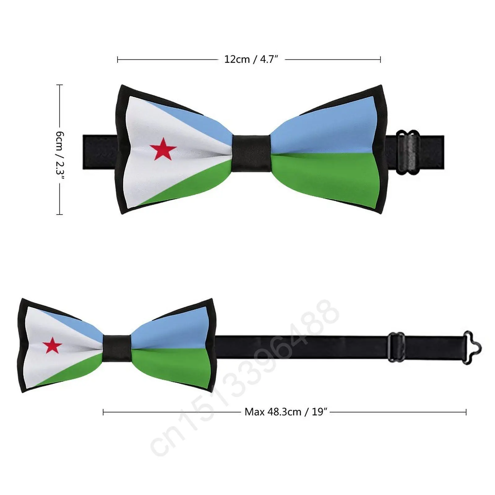 New Polyester Djibouti Flag Bowtie for Men Fashion Casual Men's Bow Ties Cravat Neckwear For Wedding Party Suits Tie