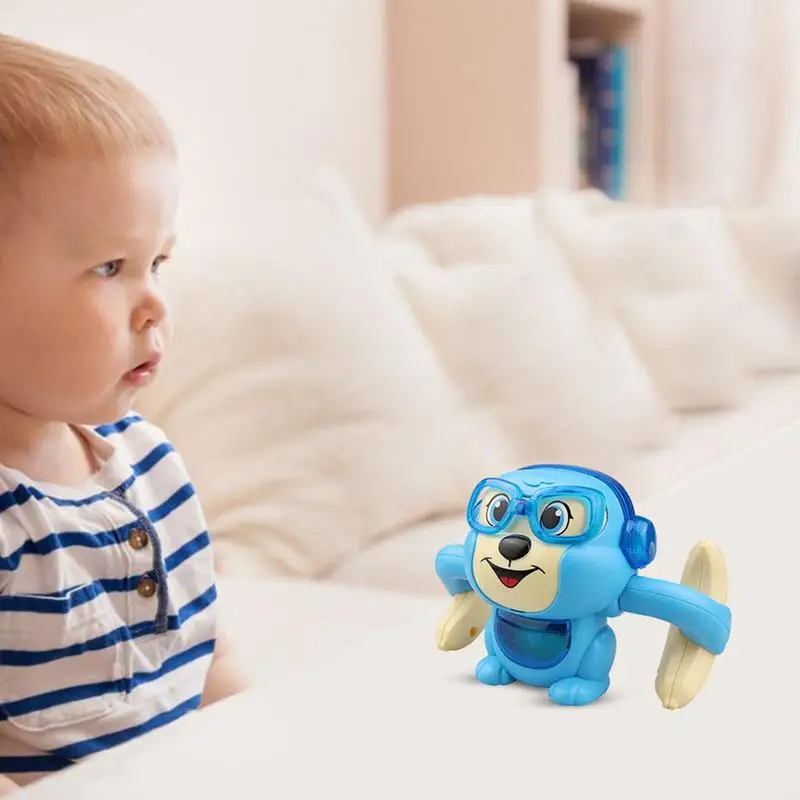 Rolling Monkey Toddler Toy Music Tumbling Toy Cute Animal  Electric Monkey Toy Music Voice Control  Electric Tumbling Monkey