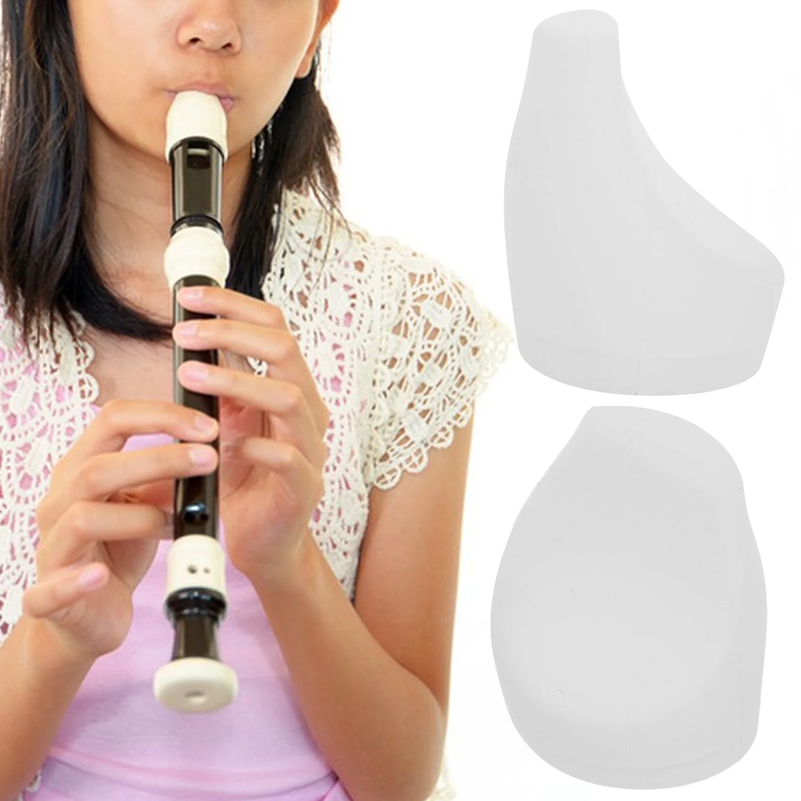

2 Pcs Recorder Mouth Clarinet Mouthpiece Cap Silicone Shield Protective Silica Gel Tip Replacement Guard Protector