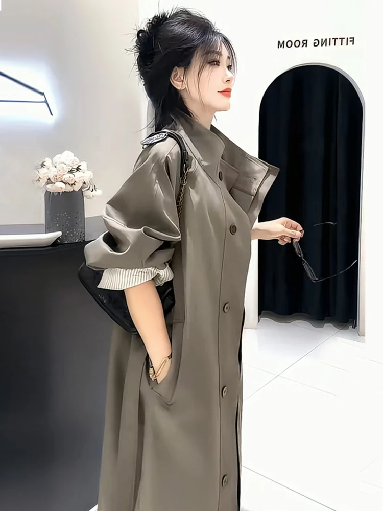 

Элегантные пальто, женский красный плащ на пуговицах с застежкой-молнией, эластичный высококачественный модный профиль, эластичный смешанный Manteauching