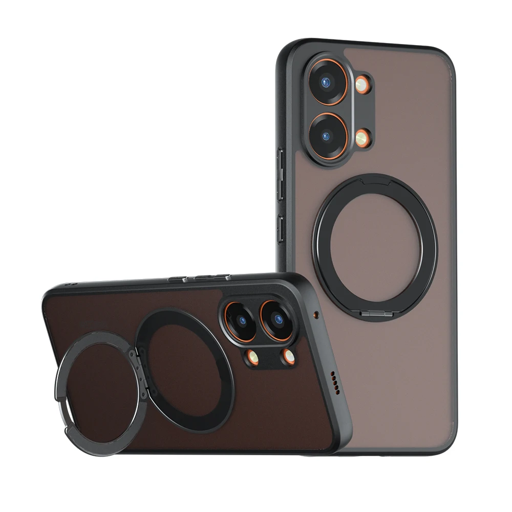 

Translucent Wireless Charging Magnetic Rotate Kickstand Phone Case For Redmi Turbo 5 Max Turbo4 3, Slim Frosted Matte Hard Cover