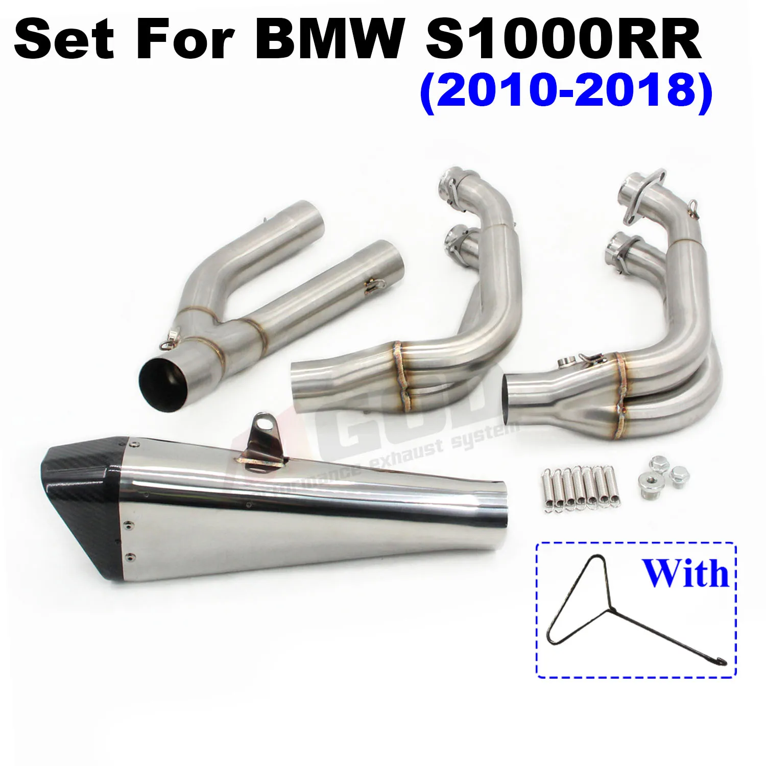 Fit For BMW S1000RR S1000 2010-2018 Set Motorcycle Full Exhaust Systems Exhaust Stainless Steel Silencer Front Link Pipe Esacpe