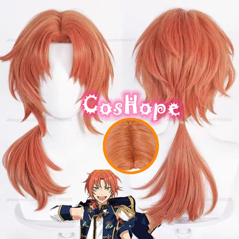 Tsukinaga Leo Cosplay Wig 60cm Long Brown Wig Cosplay Anime Cosplay Wigs Heat Resistant Synthetic Wig Halloween