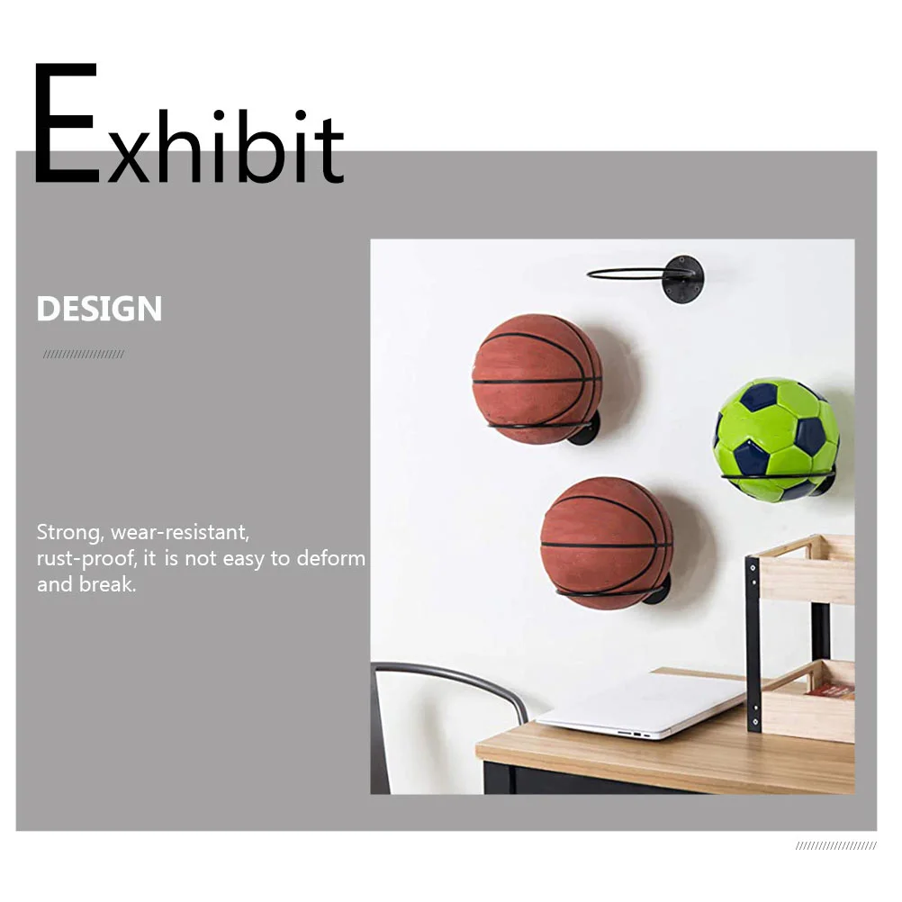 3 Pcs Ball Storage Rack Balls Display Holder Home Football Soccer Wall Mount Supporting Basketball Holders Locker Decor