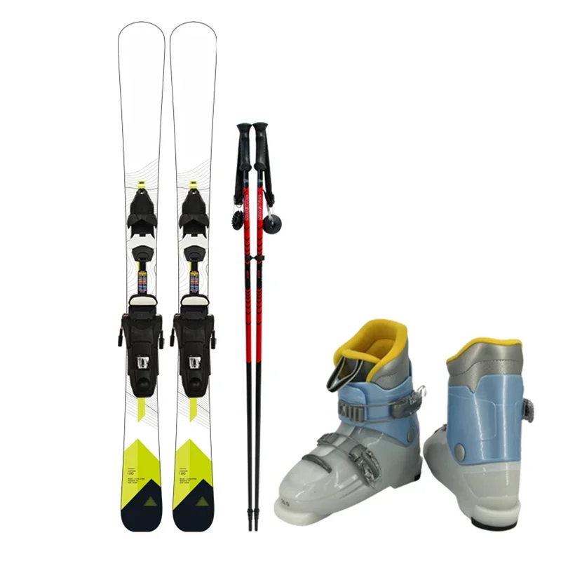 Wholesale Custom Kids Ski Snowboard Set Comfort Cap Construction Bindings Boots Poles Hot Sale Accessories