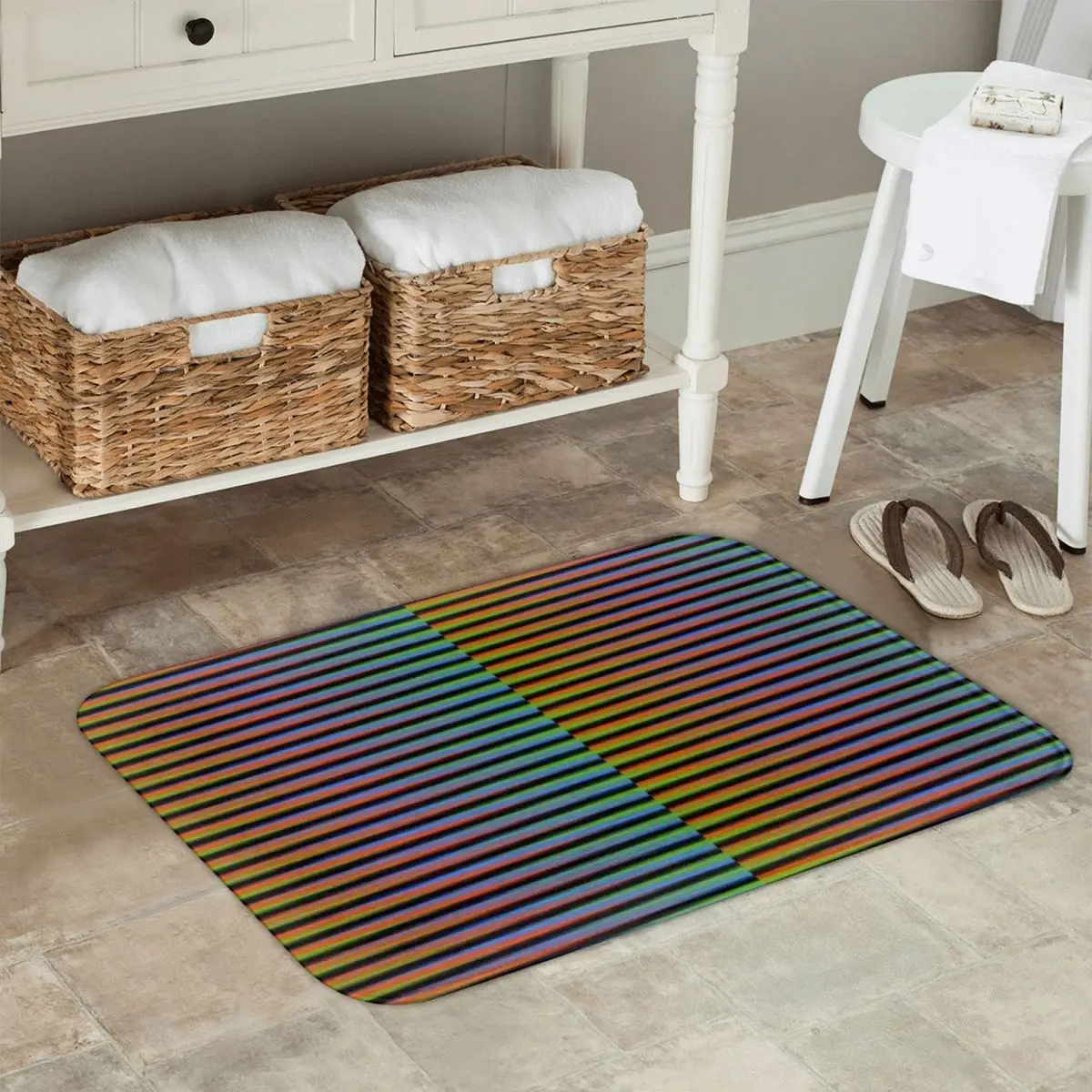 

Carlos Cruz Diez Venezuela Non-slip Doormat Floor Mat Sand Scraping Carpet Rug for Kitchen Entrance Home Balcony Footpad Mats