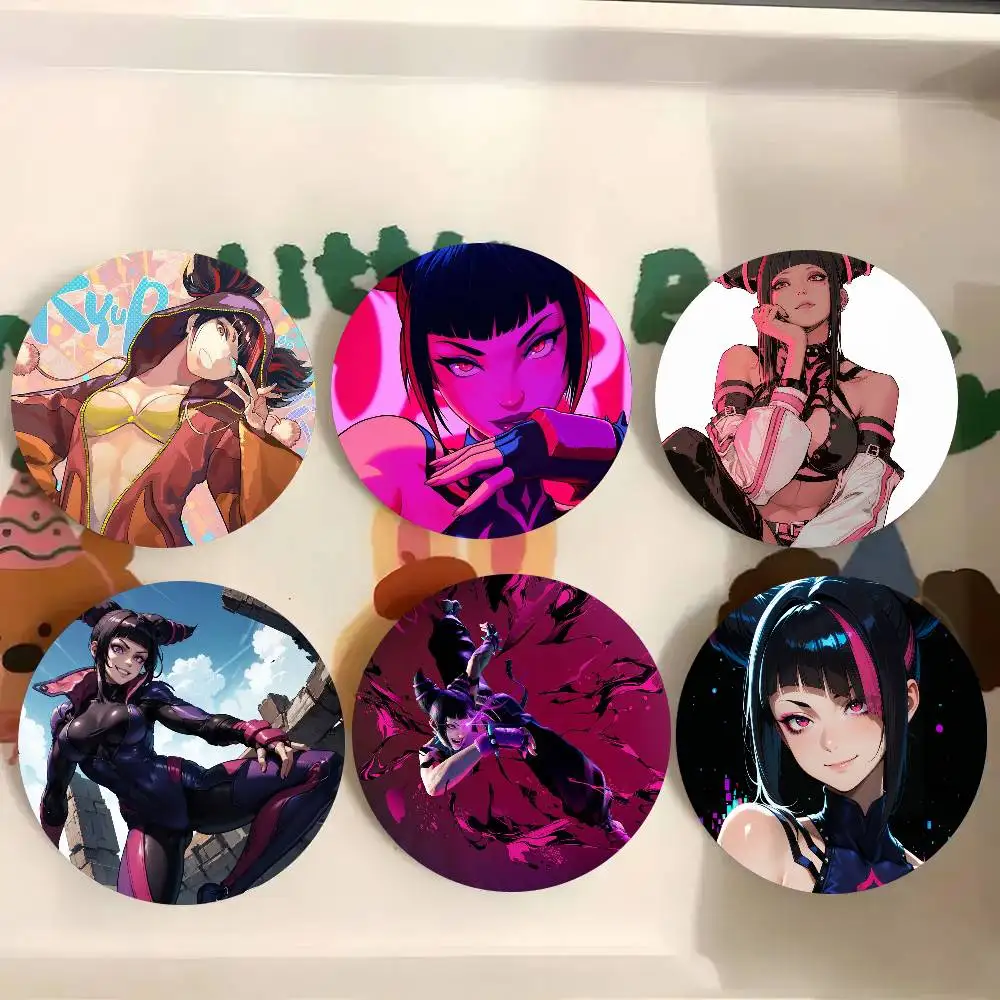Game S-Street F-Fighter J-Juri Cartoon Style Badge Brooches On Backpack Decoration Round Enamel Pins For Accessorys