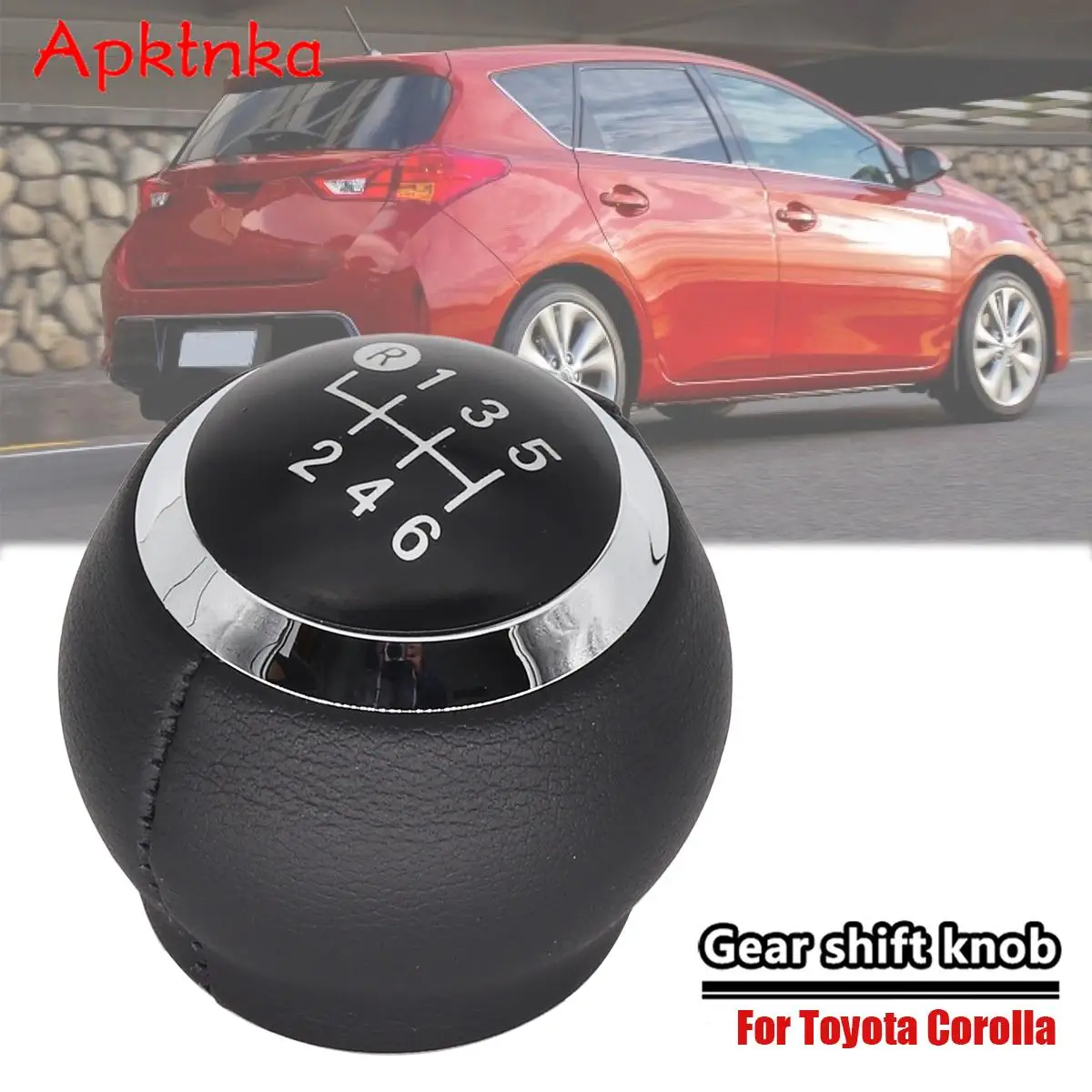 Pu Leather 6 Speed MT Gear shift knob Stick Lever Pen shifter Handball For Toyota Corolla Rav4 Avensis Yaris D4D Urban 2007-2013