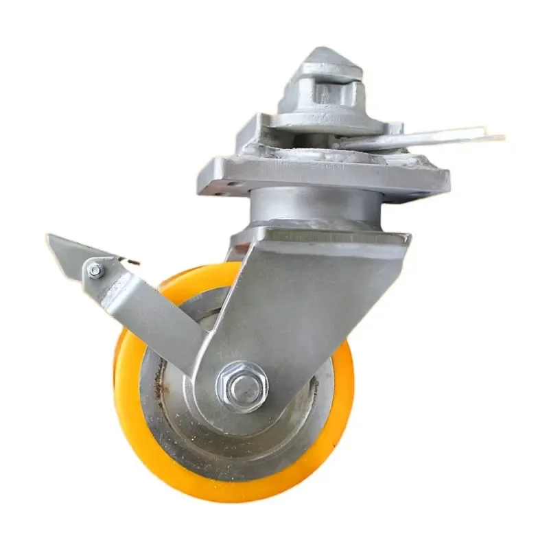 8*4 Inch Heavy Double Locked Caster Wheels ISO Shipping Container 5 Ton Industrial Caster Wheel