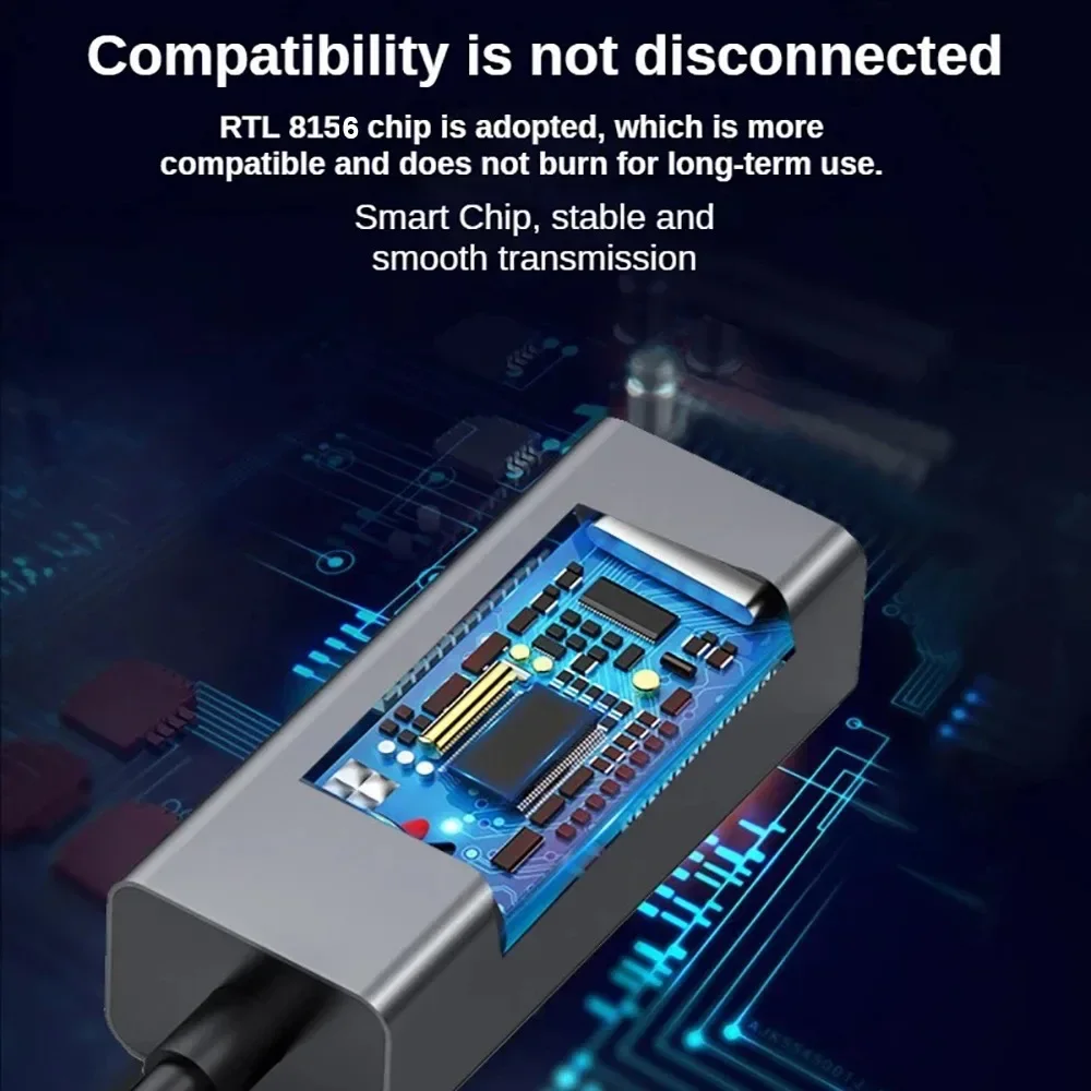 Kartu jaringan 2500Mbps USB tipe-c Ethernet ke RJ45, kartu jaringan USB 2.5 3.0G, konverter kartu Lan untuk Windows 7/8/10 untuk PC