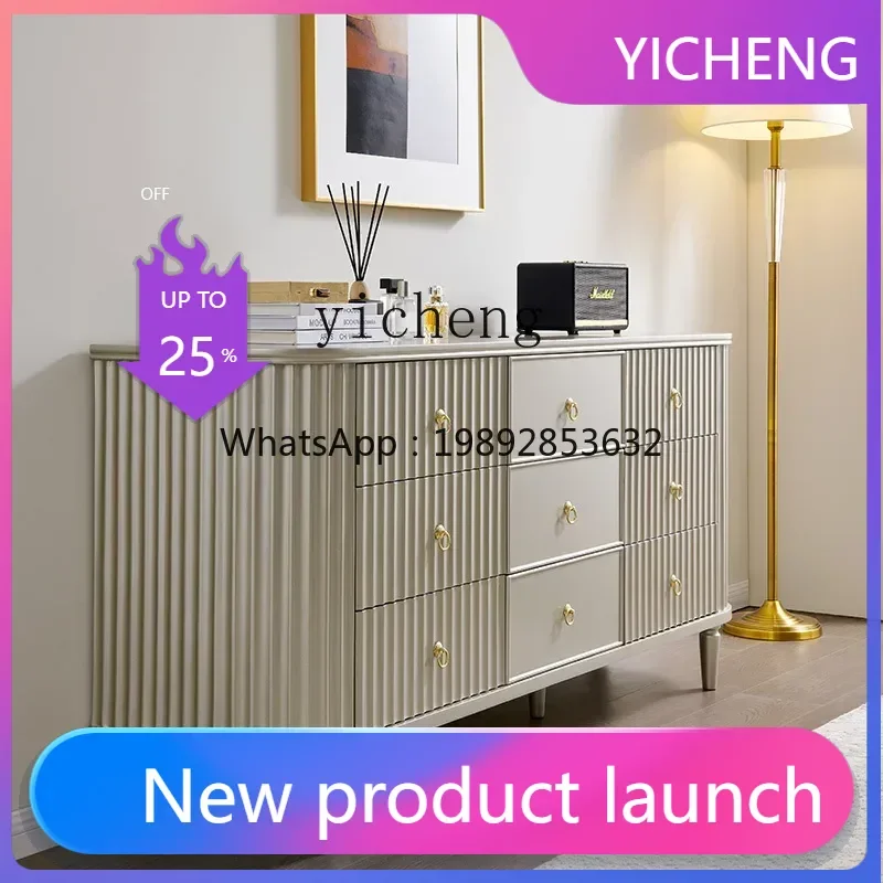 

GZ American light luxury chest bedroom bed end solid wood nine chest room storage cabinet against the wall living room