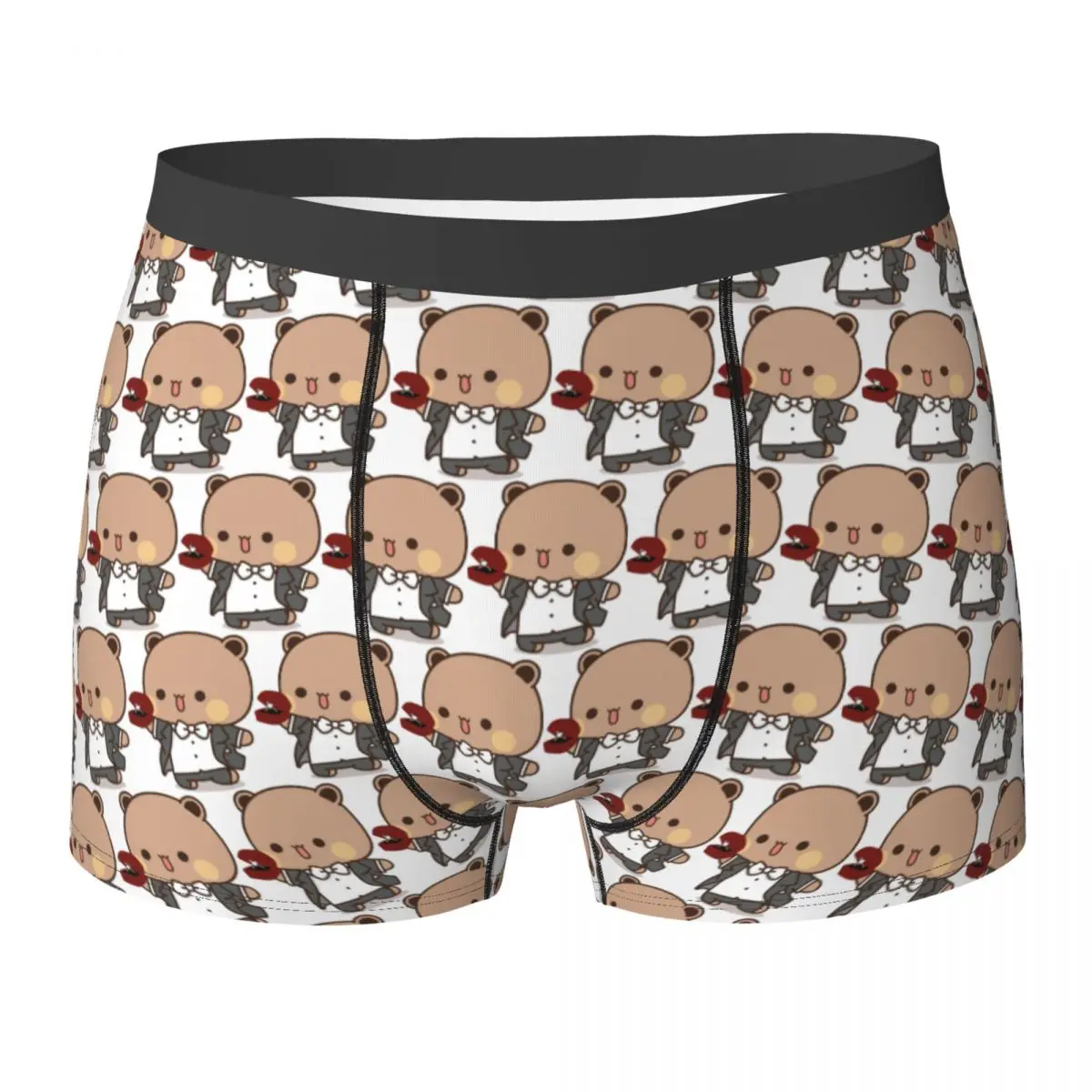 

DuDu Bear Getting Proposed To BuBu Panda Underwear Men Boxer Brief Comfortable Trunk High Quality Printing Plus Size Underpants