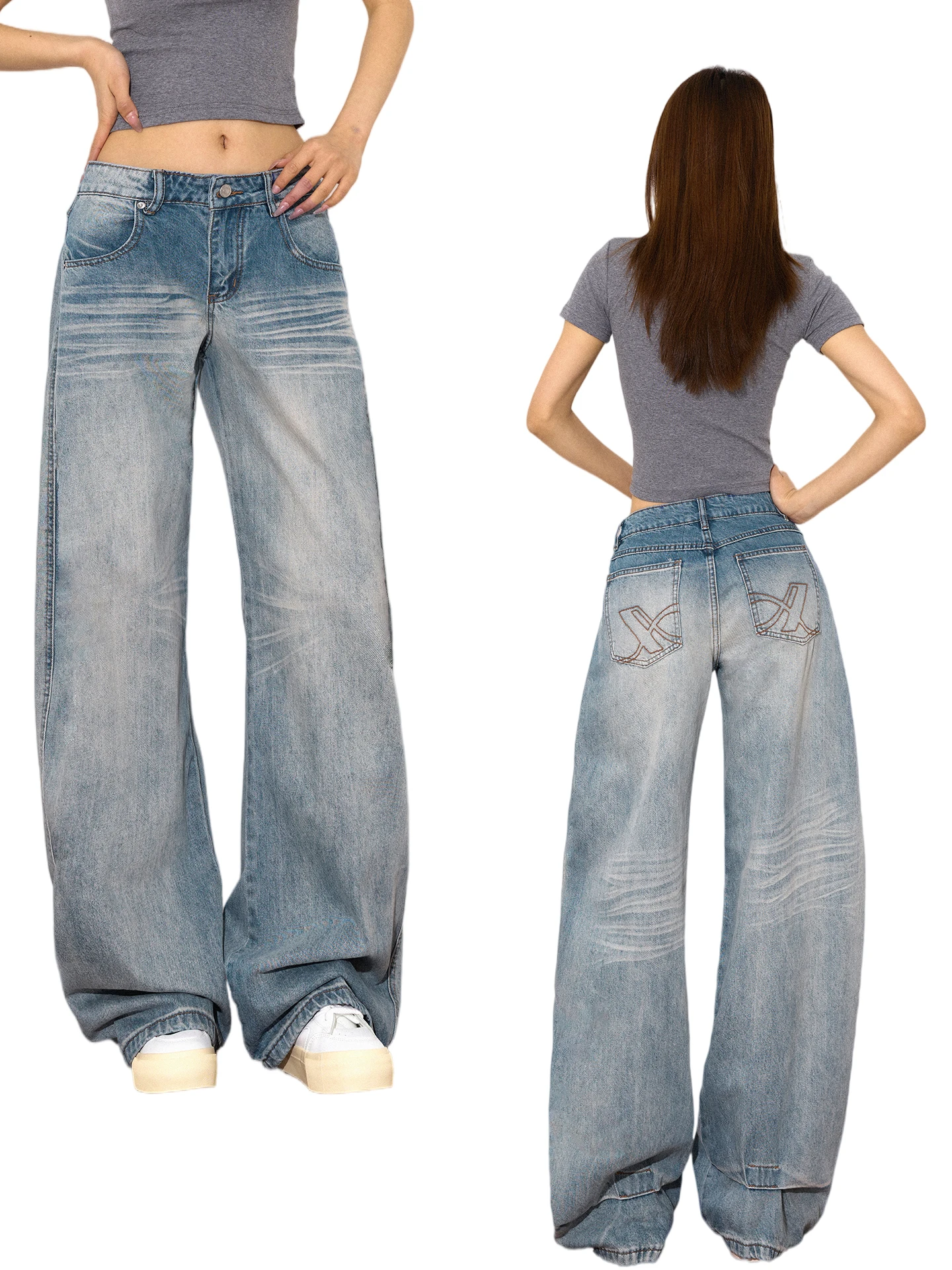 

Женские джинсы с низкой посадкой и широкими штанинами, весна-лето, новинка, модель Sle Bent Knife, удлиненные, из хлопка, повседневные, свободного кроя