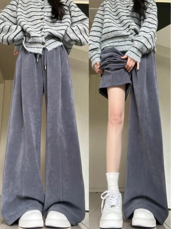 

Женские вельветовые брюки-палаццо на флисовой подкладке, новинка зимы, узкие прямые брюки-костюмные с высокой талией, эластичные, маленькие размеры