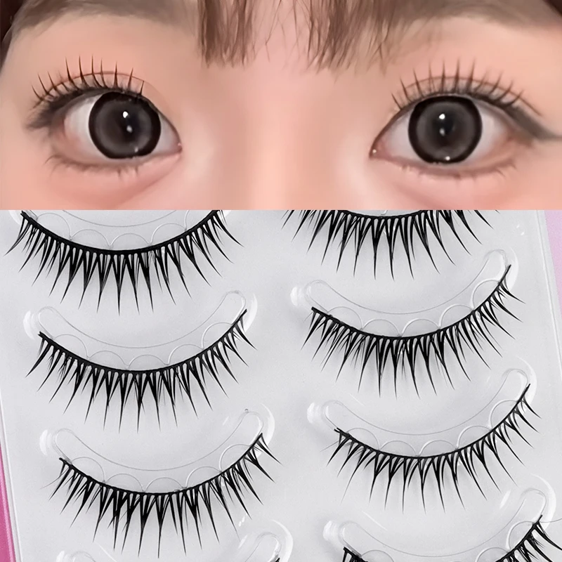 5 أزواج خالية من الغراء شريط كامل الرموش الصناعية خالية من الغراء نوع مجموعة المعبود الكورية لتقوم بها بنفسك رموش مانغا الصناعية