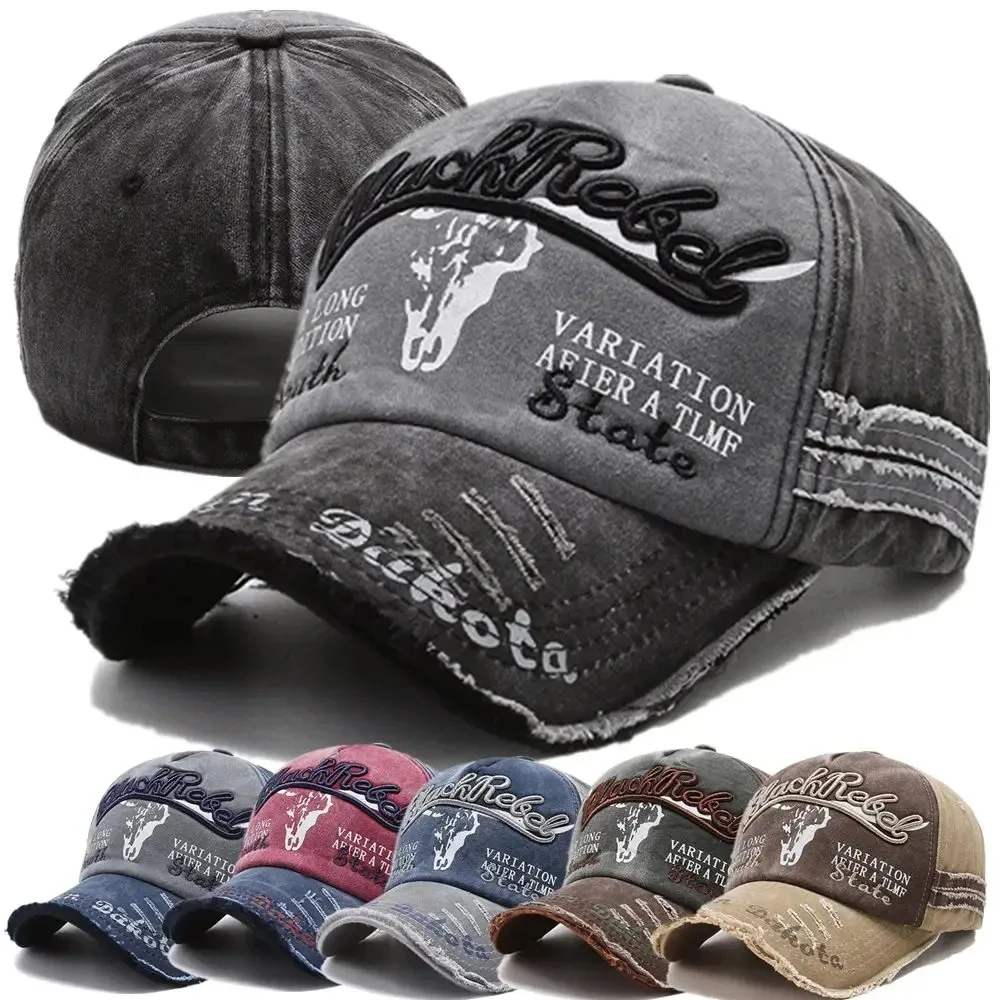 

1 PC Practical Men Baseball Cap Women Retro Canvas Denim Letters Patchwork Vintage Unisex Snapback Hat Autumn Hip Hop Hats