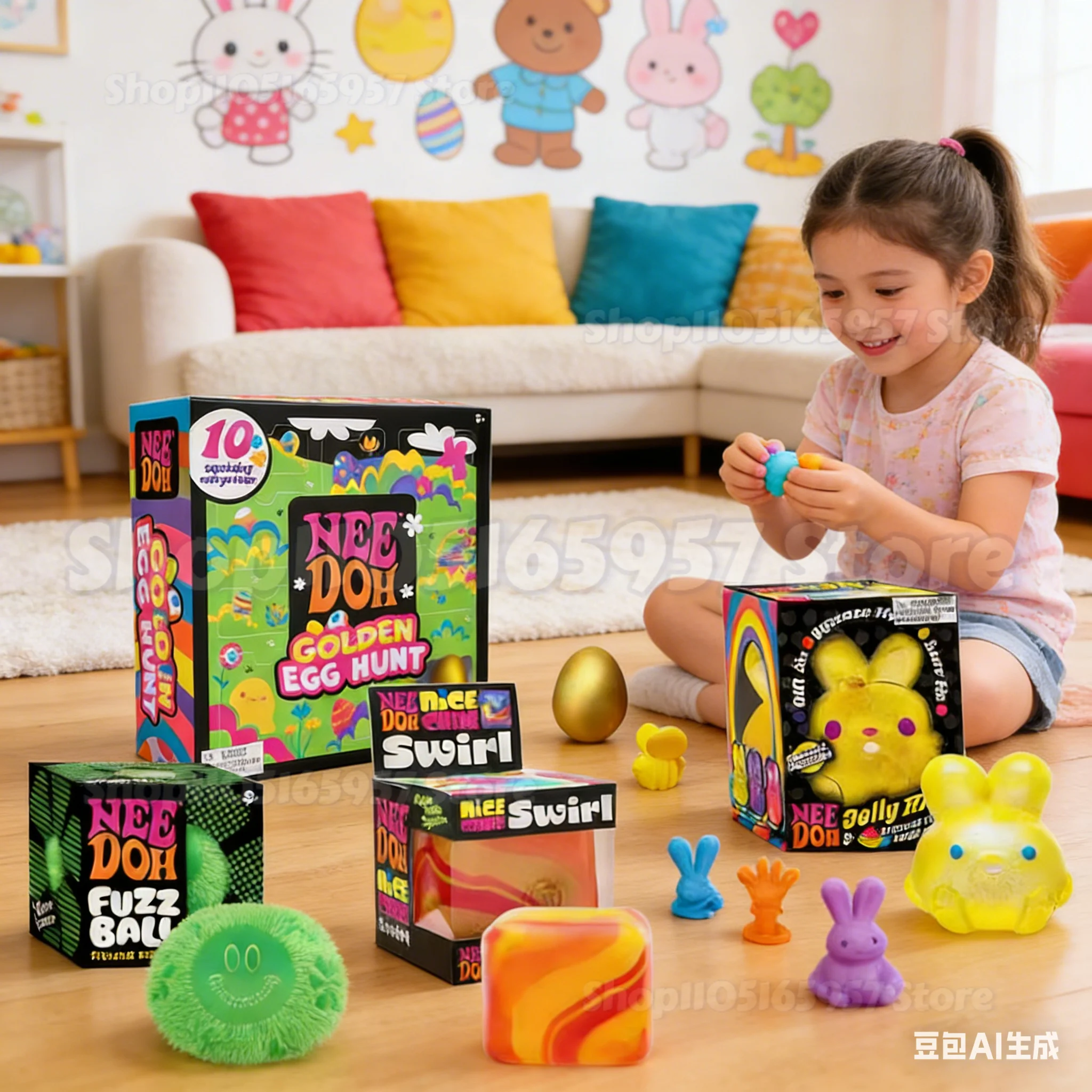 

2026 Golden Egg Treasure Hunt Blind Box Nee-doh Squishy Plasticity Fidget Toys Anti-stress Sensory Squeeze Toy For Kids Adults