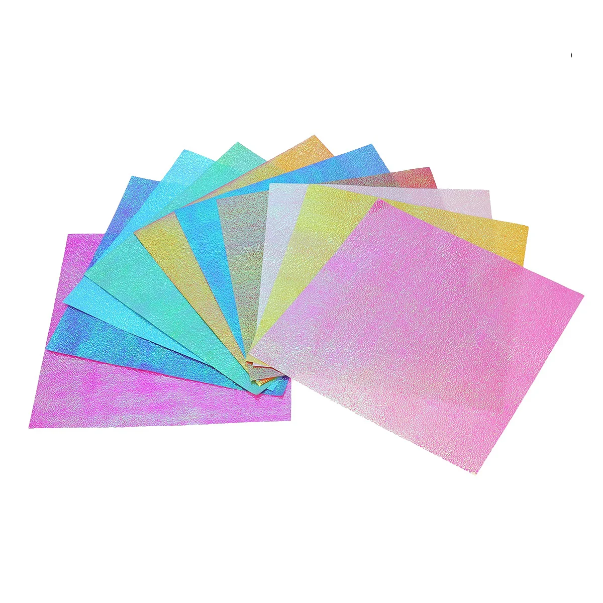 50 Pcs Square Paper Colored Blue Wrapping Glitter Colorful Folding Iridescent Baby Pink