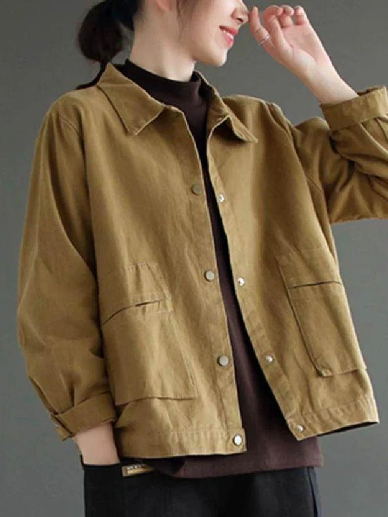 

Повседневный Faionable ort irt Jaet, женский весенне-осенний новый топ для мамы, большие размеры, модный ветрозащитный топ на талии