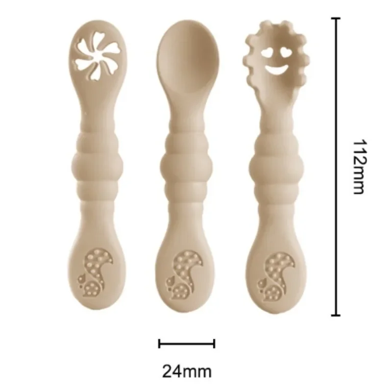 Silicone Spoon Fork for Baby Utensils Set Feeding Food Toddler Learn To Eat Training Soft Fork Cutlery Children's Tableware