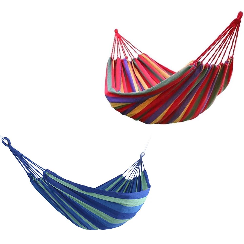 Portable Indoor/Outdoor Hanging Garden Canvas Hammock Canvas Bed Camping Hanging Porch Backyard  Swing Chair Travel