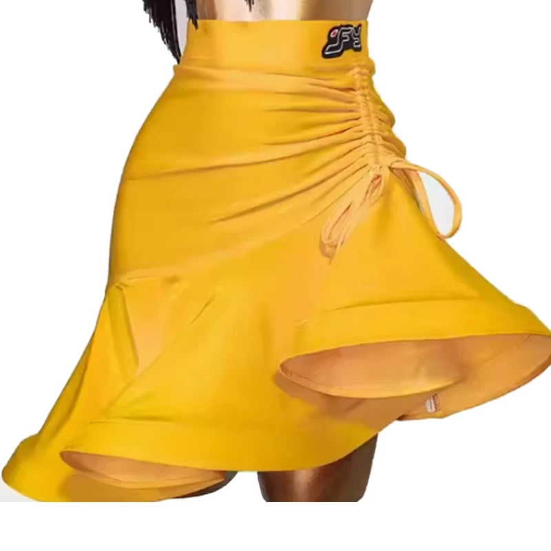 ใหม่เซ็กซี่กระโปรงลายก้างปลาสีสันสดใสเสื้อผ้าฝึกซ้อมเต้นละตินสำหรับผู้หญิงชัชช่า รุมบา แทงโก้ชุดกระโปรงเต้นรำละติน DN15932