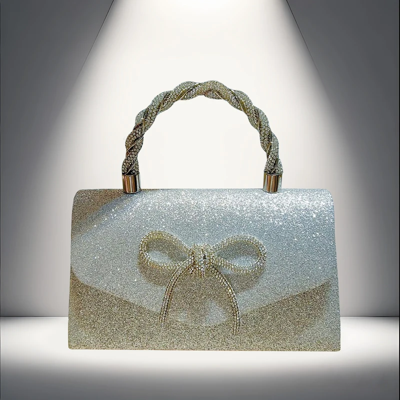 

Women's Bow Small Square Bag Fashion Trend Wedding Party Banquet Handbag Single Shoulder Diagonal Cross Bag Banquet Small Bag