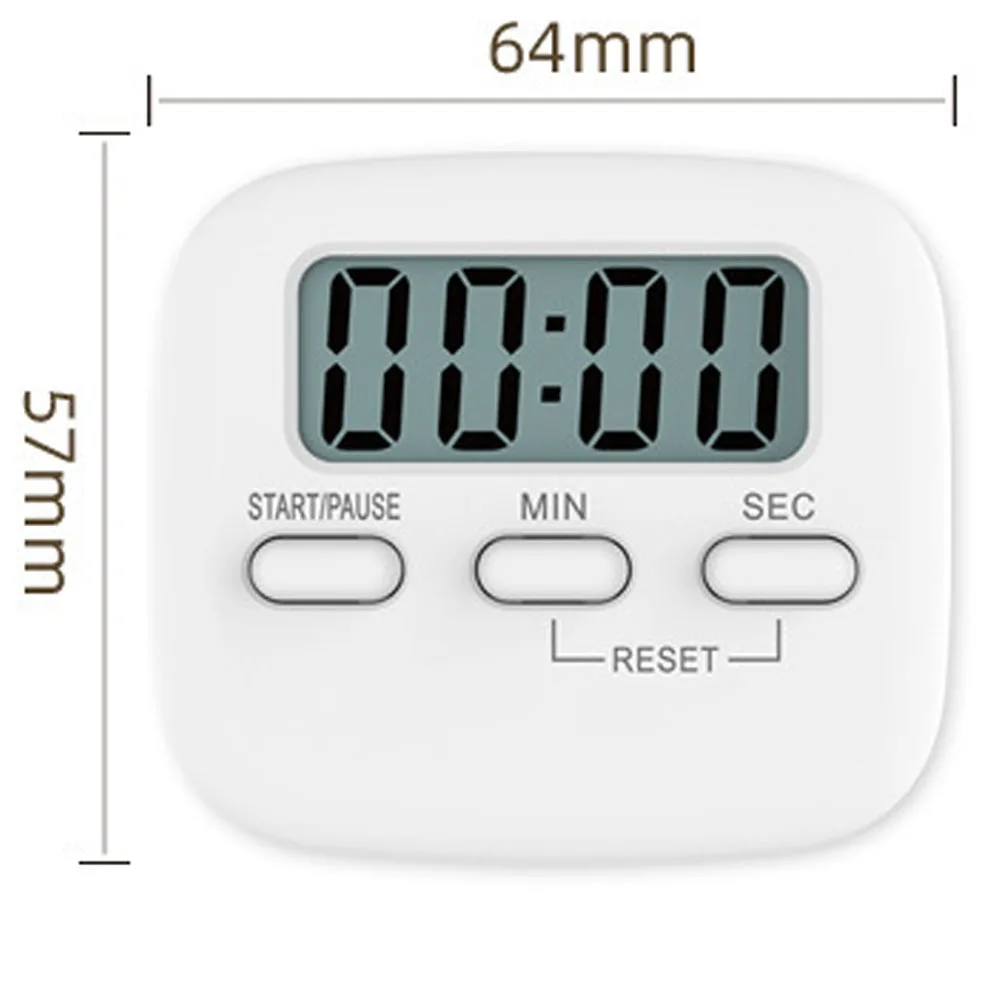 Kitchen Timer Large LCD Screen Study Reminder Alarm Clock Clockwise/Countdown Timing Alarm Cock with Bracket/Adsorption Magnet