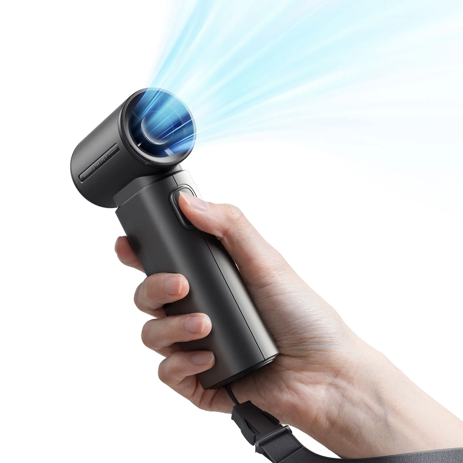 JISULIFE Portable Handheld Turbo Fan, Turbo Power High Speed Air, 5 Gear Wind, 3600mAh Rechargeable Battery, Mini Pocket Design